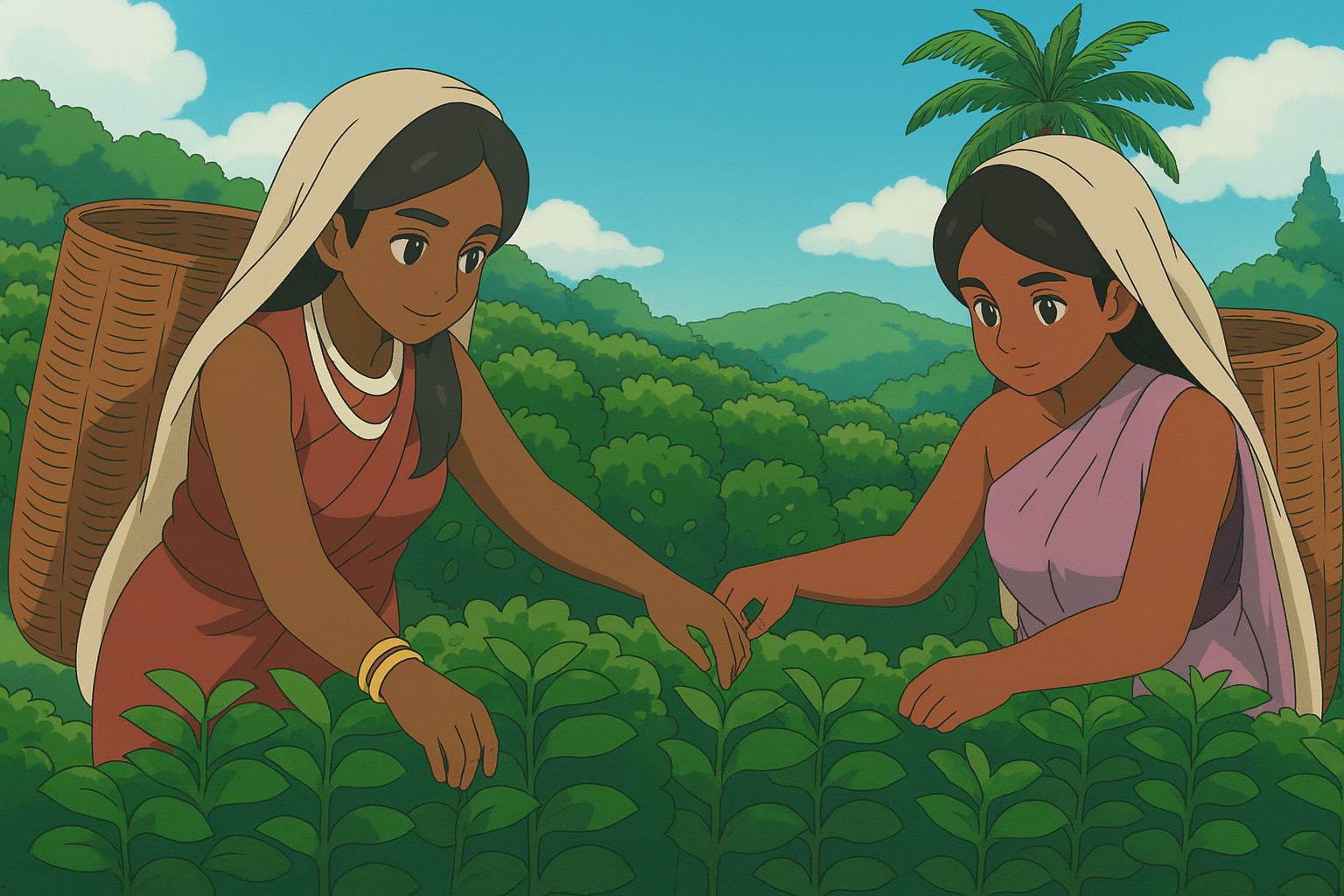 Tea Harvest in Tranquil Hills